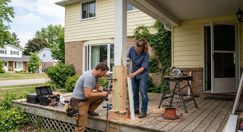 Balcony Post Repair in Redmond, WA